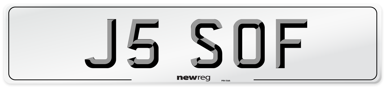 J5 SOF Number Plate from New Reg